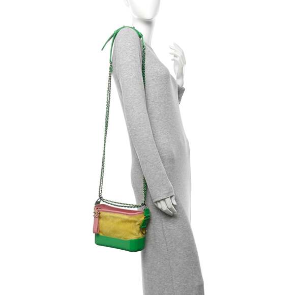 Suede Calfskin Quilted Small Gabrielle #200532C16B - Picture 2 of 11